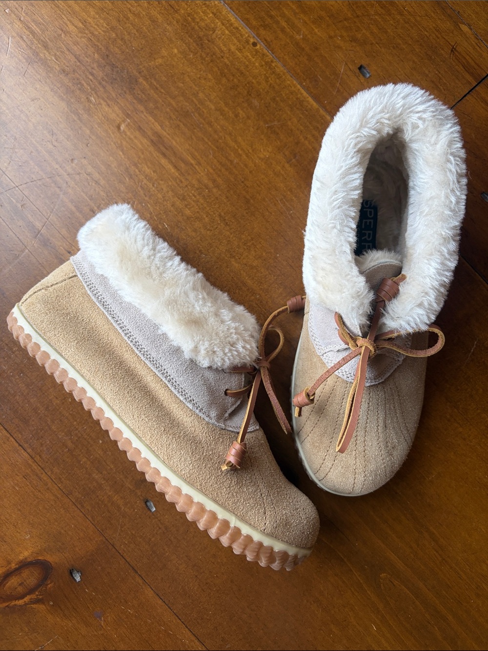 Sperry Emory Duck Bootie Slippers Tan Size 8